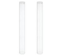 sourcing map Transparent Plastic Storage Tubes, 2 1/2" x 20"(63x500mm) Polycarbonate Clear Rigid Round Storage Tubing with Black Lid, 2 Set