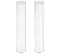 sourcing map Transparent Plastic Storage Tubes, 2 3/4" x 14"(70x350mm) Polycarbonate Clear Rigid Round Storage Tubing with Black Lid, 2 Set