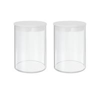 sourcing map Transparent Plastic Storage Tubes, 2 3/4" x 4"(70x100mm) Polycarbonate Clear Rigid Round Storage Tubing with Black Lid, 2 Set