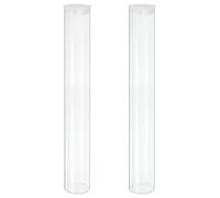 sourcing map Transparent Plastic Storage Tubes, 2" x 14"(50x350mm) Polycarbonate Clear Rigid Round Storage Tubing with Black Lid, 2 Set