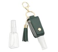 sourcing map Travel Empty Spray Bottle with Keychain Leather Bag,Dark Green | 30ml,Refillable Leakproof Bottle Travel Size,Portable Hand Soap Containers for Cosmetic Perfume Air Freshener