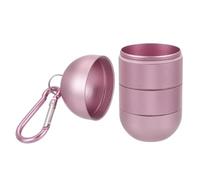 sourcing map Travel Ring Holder Keychain, Portable Jewelry Holder Storage Organizer, 3 Layer Rings Case Mini Jewelry Box Keychain Container with Keyring for Gym Sports Travel, Pink
