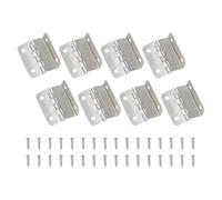 sourcing map Tri Fold Hinge, Vintage Half-Surface Hinges Small Semi-Concealed Three Folding Retro Decorative Chest Hinges Hardware with Screw for Cabinet Box Window Silver Pack of 8