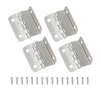sourcing map Tri Fold Hinge, Vintage Half-Surface Hinges Small Semi-Concealed Three Folding Retro Decorative Chest Hinges Hardware with Screw for Cabinet Box Window Silver Pack of 4