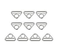 sourcing map Triangle Buckle Adjuster, 10Pcs 1-1/2 Inch Triangle D Rings Adjuster Triangle with bar Swivel Clip for Webbing Bag Strap, Silver Tone
