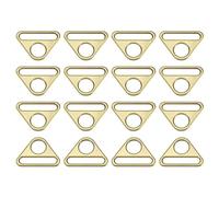 sourcing map Triangle Buckle Adjuster, 16Pcs 1-1/2 Inch Triangle D Rings Adjuster Triangle with bar Swivel Clip for Webbing Bag Strap, Bronze