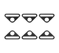 sourcing map Triangle Buckle Adjuster, 6Pcs 1-1/4 Inch Triangle D Rings Adjuster Triangle with bar Swivel Clip for Webbing Bag Strap, Matte Black