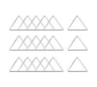 sourcing map Triangle Earring Beading Hoop, Triangle Hollow Frame Charm 15mm/ 0.6" Silver Tone Geometric Linking Ring for Jewelry Making, Pack of 20