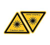sourcing map Triangle Laser Hazard Caution Warning Sign Self Adhesive Yellow with Black Words 40mm Pack of 10