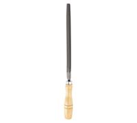 sourcing map Triangle Medium Teeth Cut File 8" Double Cut Teeth High Carbon Steel Hand Rasp File Wood Handle for Metal Wood Deburring Removing