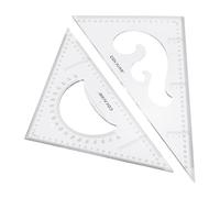 sourcing map Triangle Ruler Set 14" 35cm PP Clear Scale Hollow Ruler 30/60 and 35/90 Degree for Drafting Quilting Drawing Drafting Tool Classroom Office