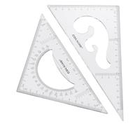sourcing map Triangle Ruler Set 8" 20cm PP Clear Scale Hollow Ruler 30/60 and 20/90 Degree for Drafting Quilting Drawing Drafting Tool Classroom Office