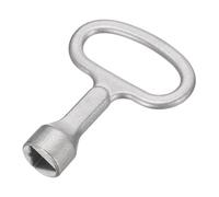 sourcing map Triangle Socket Spanner Key, 0.37" (9.5mm) Hole Zinc Alloy Universal Utility Spanner Keys 2.11" Length for Electrical Cabinet Water Meter Box Panel Lock (Silver, Pack of 1)