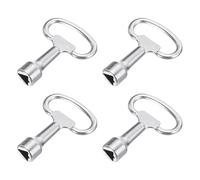 sourcing map Triangle Socket Spanner Key, 0.37" (9.5mm) Hole Zinc Alloy Universal Utility Spanner Keys 2.11" Length for Electrical Cabinet Water Meter Box Panel Lock (Silver, Pack of 4)
