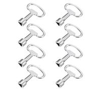 sourcing map Triangle Socket Spanner Key, 0.37" (9.5mm) Hole Zinc Alloy Universal Utility Spanner Keys 2.11" Length for Electrical Cabinet Water Meter Box Panel Lock (Silver, Pack of 8)