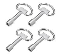 sourcing map Triangle Socket Spanner Key, 0.37" (9.5mm) Hole Zinc Alloy Universal Utility Spanner Keys 3.03" Length for Electrical Cabinet Water Meter Box Panel Lock (Silver, Pack of 4)