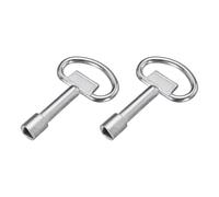 sourcing map Triangle Socket Spanner Key, 0.37" (9.5mm) Hole Zinc Alloy Universal Utility Spanner Keys 3.03" Length for Electrical Cabinet Water Meter Box Panel Lock (Silver, Pack of 2)