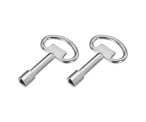sourcing map Triangle Socket Spanner Key, 0.37" (9.5mm) Hole Zinc Alloy Universal Utility Spanner Keys 3.03" Length for Electrical Cabinet Water Meter Box Panel Lock (Silver, Pack of 2)