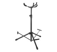 Sourcing Map Triple Guitar Stand Floor, Adjustable, Foldable, Holds 3 Guitars, Iron, Black