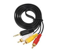 sourcing map TRRS 3.5mm Male to Gold Plating 3RCA Jack Cable, 1.5M(5 Ft) Copper Core 2.5mm PVC Audio AUX Cable for High Fidelity Sound Transmission to TV/Amplifier/Speaker/Mobile