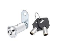 sourcing map Tubular Cam Lock 1-1/2" Cylinder Length Chrome Finish Keyed Different