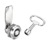 sourcing map Tubular Cam Lock, 5/7 Inch Cylinder Length 304 Stainless Steel Cabinet Lock with Key for Electric Box Mailbox (Silver, Pack of 1)
