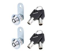 sourcing map Tubular Cam Lock, 5/8" Cylinder Length, Fits on 3/8" Max Panel Thickness, Chrome Finish Keyed Different 2Pcs