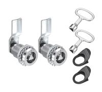 sourcing map Tubular Cam Lock, 7/8 Inch Cylinder Length Zinc Alloy Cabinet Lock with Key for Electric Box Mailbox (White, Pack of 2)
