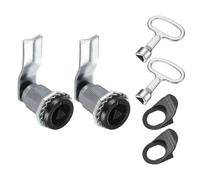 sourcing map Tubular Cam Lock, 7/8 Inch Cylinder Length Zinc Alloy Cabinet Lock with Key for Electric Box Mailbox (Black, Pack of 2)
