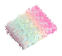sourcing map Tulle Fabric Rolls, 2 Yard Butterfly Embroidery Fabric for Wedding Birthday Party Backdrop Rainbow