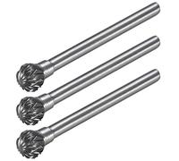 sourcing map Tungsten Carbide Rotary Files 1/8" Shank, Double Cut Ball Shape Rotary Tool 6mm Dia, for Die Grinder Drill Bit Wood Soft Metal Carving Polishing Model Engineering, 3pcs