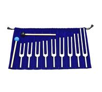 sourcing map Tuning Fork Set 9 Pcs Tuning Forks Aluminium Alloy for Instrument Treatment Yoga Sound Testing Tuning Fork Tool Set Violin Guitar Tuner Device Silver with Rubber Mallet and Bag