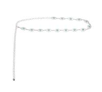 sourcing map Turquoise Waist Chain Belts, 43.7 Inch Length Adjustable Body Chain Belts Metal Western Belt for Woman with Black Green Drawstring Bag for Outfits Jeans Dress, Emerald