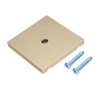 sourcing map TV Aerial Socket, TV/FM Coaxial Socket Plate, Single Port Coax Wall Face Plate with M4 Screw for Home Office Television Radio Connections, 90 x 86 mm, Golden