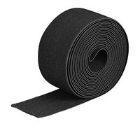 sourcing map Twill Wide Elastic Band Double-Side 50mm(2 inch) Flat 4 Yard Woven Elastic Band Knit Elastic Spool Heavy Stretch Strap Black for Sewing, Waistband