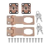 sourcing map Twist Knob Keyed Hasp Locks Safety Packlock Clasp Hasp Latches with Keys & Screws 3 Inch for Window Barn Drawer Cabinet Garage Closets Doors (Pack of 2, Red)