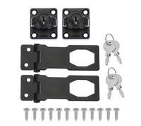 sourcing map Twist Knob Keyed Hasp Locks Safety Packlock Clasp Hasp Latches with Keys & Screws 3 Inch for Window Barn Drawer Cabinet Garage Small Doors (Pack of 2, Black)