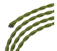 sourcing map Twisted Cloth Covered Wire 2 Core 18AWG 10m/32.8ft, Vintage Woven Fabric Electrical Cable for Pendant Light DIY Project,Green