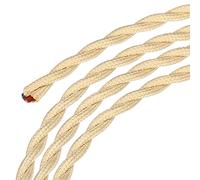 sourcing map Twisted Cloth Covered Wire 2 Core 18AWG 10m/32.8ft, Vintage Woven Fabric Electrical Cable for Pendant Light DIY Project,Beige