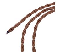 sourcing map Twisted Cloth Covered Wire 2 Core 18AWG 5 Meter/16.4 Feet, Vintage Woven Fabric Electrical Cable for Pendant Light DIY Project, Light Brown