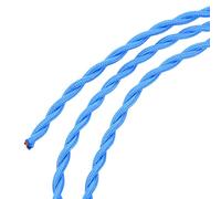 sourcing map Twisted Cloth Covered Wire 2 Core 18AWG 5 Meter/16.4 Feet, Vintage Woven Fabric Electrical Cable for Pendant Light DIY Project, Light Blue