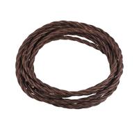 sourcing map Twisted Cloth Covered Wire 3 Core 18AWG 3 Meter/9.8 Feet, Vintage Woven Fabric Electrical Cable for Pendant Light DIY Project, Brown