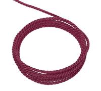 sourcing map Twisted Cord Trim, 11 Yard 1mm 3-Ply Twine Braided Rope Shiny Thread String for Craft Gift Bag Curtain Christmas Decor, Wine Red - 10m