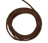 sourcing map Twisted Cord Trim, 11 Yard 2.5mm 3-Ply Twine Braided Rope Shiny Thread String for Craft Gift Bag Curtain Christmas Decor, Brown