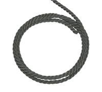 sourcing map Twisted Cord Trim, 11 Yard 3.5mm 3-Ply Twine Braided Rope Shiny Thread String for Craft Gift Bag Curtain Christmas Decor, Dark Grey - 10m
