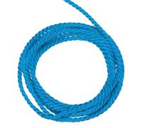 sourcing map Twisted Cord Trim, 16 Yard 2.5mm 3-Ply Twine Braided Rope Shiny Thread String for Craft Gift Bag Curtain Christmas Decor, Sky Blue