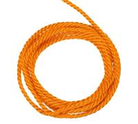 sourcing map Twisted Cord Trim, 16 Yard 2.5mm 3-Ply Twine Braided Rope Shiny Thread String for Craft Gift Bag Curtain Christmas Decor, Orange