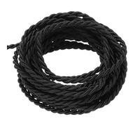 sourcing map Twisted Cord Trim, 16 Yard 2mm 3-Ply Twine Braided Rope Shiny Thread String for Craft Gift Bag Curtain Christmas Decor, Black-15m