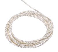 sourcing map Twisted Cord Trim, 16 Yard 2mm 3-Ply Twine Braided Rope Shiny Thread String for Craft Gift Bag Curtain Christmas Decor, Cream White - 15m
