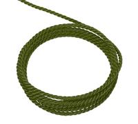 sourcing map Twisted Cord Trim, 16 Yard 2mm 3-Ply Twine Braided Rope Shiny Thread String for Craft Gift Bag Curtain Christmas Decor, Army Green - 15m